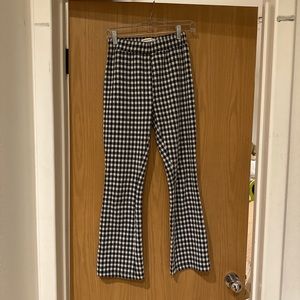 Urban outfitters black and white checkered flare pants